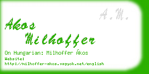 akos milhoffer business card