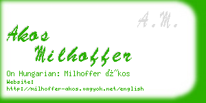 akos milhoffer business card